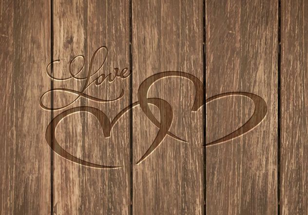 Free Heart Carved In Wood Vector Background - vector gratuit #153213